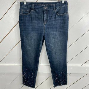 Chicos Womens Blue 5 Pockets Designer Jeans 8P